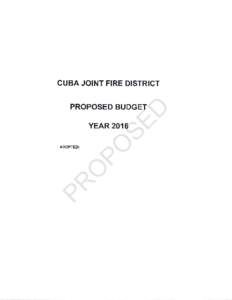 CUBA JOINT FIRE DISTRICT  PO SE  D