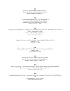 2014 Cost of Capital and Earnings Transparency Mary Barth, Yaniv Konchitchki, and Wayne Landsman Journal of Accounting and Economics, 2013