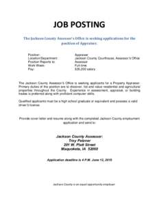 Microsoft Word - Appraiser Job Posting