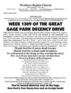 Westboro Baptist Church 3701 S.W. 12th St. (WBC Chronicles -- SinceTopeka, Ks0325