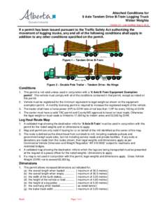 Attached Conditions for 9 Axle Tandem Drive B-Train Logging Truck Winter Weights Version[removed]Last modified Sept 3, 2013  If a permit has been issued pursuant to the Traffic Safety Act authorizing the
