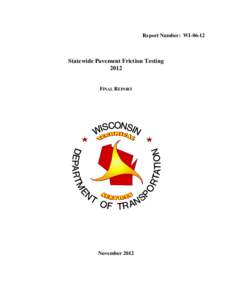 2012 Wisconsin Statewide Friction Testing Report