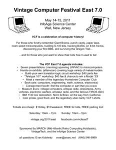 Microcomputer / Homebrew Computer Club / Computing / Retrocomputing / Vintage Computer Festival / Minicomputer
