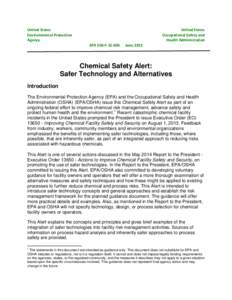 Chemical Safety Alert: Safer Technology and Alternatives