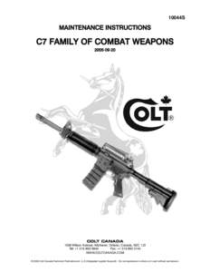 10044S  MAINTENANCE INSTRUCTIONS C7 FAMILY OF COMBAT WEAPONS