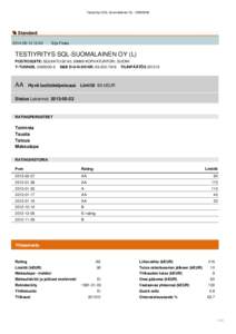 Testiyritys SQL-Suomalainen OyStandard:40  Erja Fasta