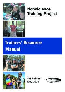 Nonviolence Training Project Trainers Resource Manual