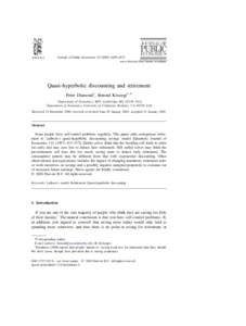 Journal of Public Economics–1872 www.elsevier.com / locate / econbase Quasi-hyperbolic discounting and retirement b, *