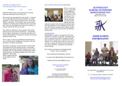 Kabuki Syndrome Association Information Leaflet