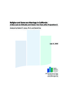 Religion	
  and	
  Same-­‐sex	
  Marriage	
  in	
  California:	
    A	
  New	
  Look	
  at	
  Attitudes	
  and	
  Values	
  Two	
  Years	
  after	
  Proposition	
  8	
   Analysis	
  by	
  Robert	
 