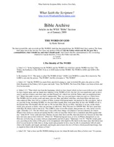 What Saith the Scripture Bible Archive Text Only  What Saith the Scripture? http://www.WhatSaithTheScripture.com/  Bible Archive