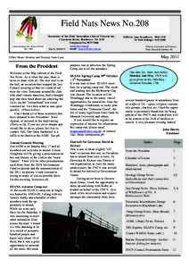 Field Nats News No.208 Newsletter of the Field Naturalists Club of Victoria Inc. Understanding Our Natural World Est. 1880