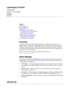 Lightweight UI Toolkit Release Notes Release 1.5 for Windows E24866-02 April 2012
