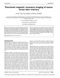 NEUROREPORT  BRAIN IMAGING Functional magnetic resonance imaging of source versus item memory