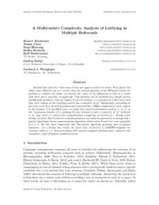 Journal of Artificial Intelligence Research446  Submitted 12/13; published 6/14 A Multivariate Complexity Analysis of Lobbying in Multiple Referenda