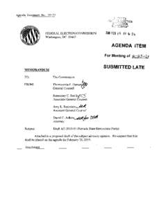 Agenda Document No[removed]FEDERAL ELECTION COMMISSION Washington, DC[removed]FEB I q P 4: 0b