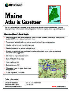 DE LORME  Maine  Atlas & Gazetteer