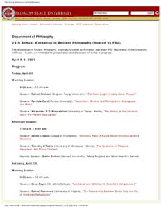 24th Annual Workshop in Ancient Philosophy