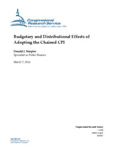 Budgetary and Distributional Effects of Adopting the Chained CPI