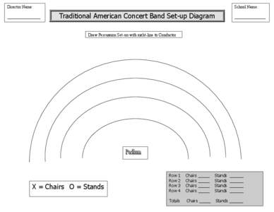 Director Name: ________________ School Name:  Traditional American Concert Band Set-up Diagram