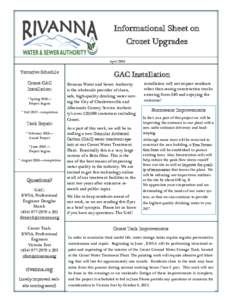 Informational Sheet on Crozet Upgrades April 2016 September 17, 2015