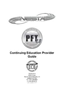 Continuing Education Provider Guide NESTA ECBTomas Rancho Santa Margarita, CA