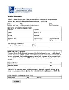 Microsoft Word - LCTCS NETWORK ACCESS FORM