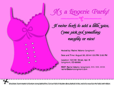 Free Lingerie Party Invitations 2