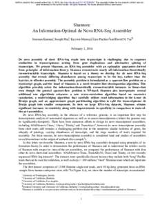 Shannon: An Information-Optimal de Novo RNA-Seq Assembler