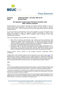Press Statement Contact: Date: Johannes Kleis: +[removed][removed]