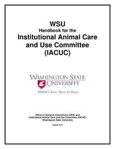 WSU Handbook for the Institutional Animal Care and Use Committee (IACUC)
