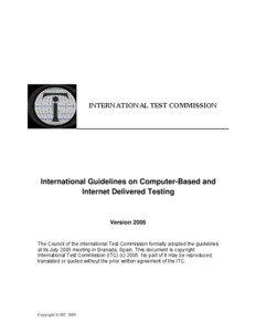 ITC Guidelines on Computer/Internet based Testing