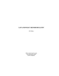 LAW AND POLICY REFORM BULLETIN 2003 Edition Office of the General Counsel Asian Development Bank Manila, Philippines
