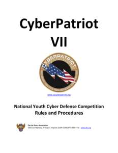CyberPatriot VII www.uscyberpatriot.org  National Youth Cyber Defense Competition