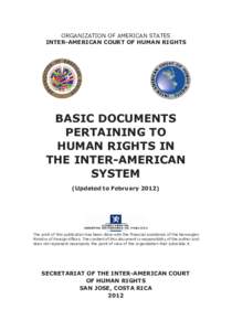 ORGANIZATION OF AMERICAN STATES INTER-AMERICAN COURT OF HUMAN RIGHTS BASIC DOCUMENTS PERTAINING TO HUMAN RIGHTS IN