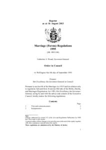 Reprint as at 16 August 2013 Marriage (Forms) Regulations[removed]SR[removed])