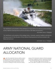 National Commission on the Future of the Army staff photo  “An identification and evaluation of the distribution of responsibility and authority for the allocation of Army National Guard personnel and force structure t