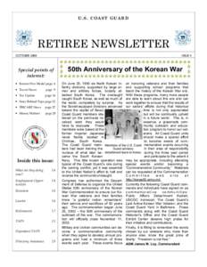 U.S. COAST GUARD  RETIREE NEWSLETTER OCTOBER[removed]ISSUE 4