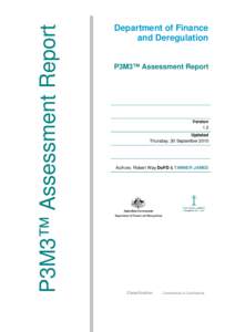 P3M3™ Assessment Report  Department of Finance and Deregulation P3M3™ Assessment Report