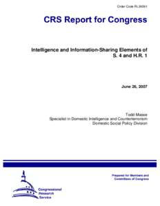 Intelligence and Information-Sharing Elements of S. 4 and H.R. 1