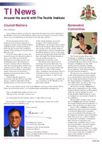TI News Around the world with The Textile Institute Council Matters Benevolent Committee