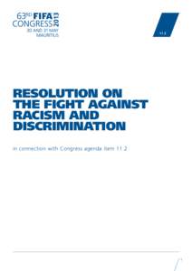 FIFA / Racism / Ethics / FIFA Disciplinary Code / Discrimination