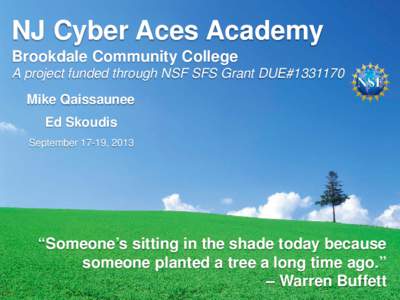 National Cyber Centers Pilot at Brookdale Community College