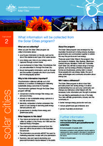 Fact sheet  2 What information will be collected from the Solar Cities program?
