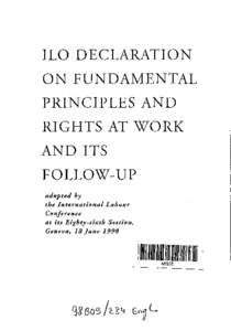 ILO DECLARATION ON FUNDAMENTAL PRINCIPLES AND RIGHTS AT WORK AND ITS FOLLOW-UP