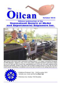 October 2016 Official publication of the Queensland Society of Model and Experimental Engineers Inc.