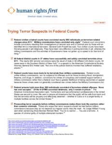 FACT SHEET  Trying Terror Suspects in Federal Courts 1