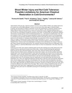 Shoot winter injury and nut cold tolerance: possible limitations for American chestnut restoration in cold environments