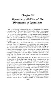 Commission on CIA Activities within the United States: Chapter 15 - Domestic Activities of the Directorate of Operations