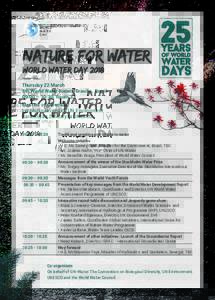 Thursday 22 March 8th World Water Forum, Brasilia, Brazil 09:00 – 10:30, Room 33 Masters of Ceremony Lis Mullin Bernhardt UN Environment Sarantuyaa Zandaryaa UNESCO